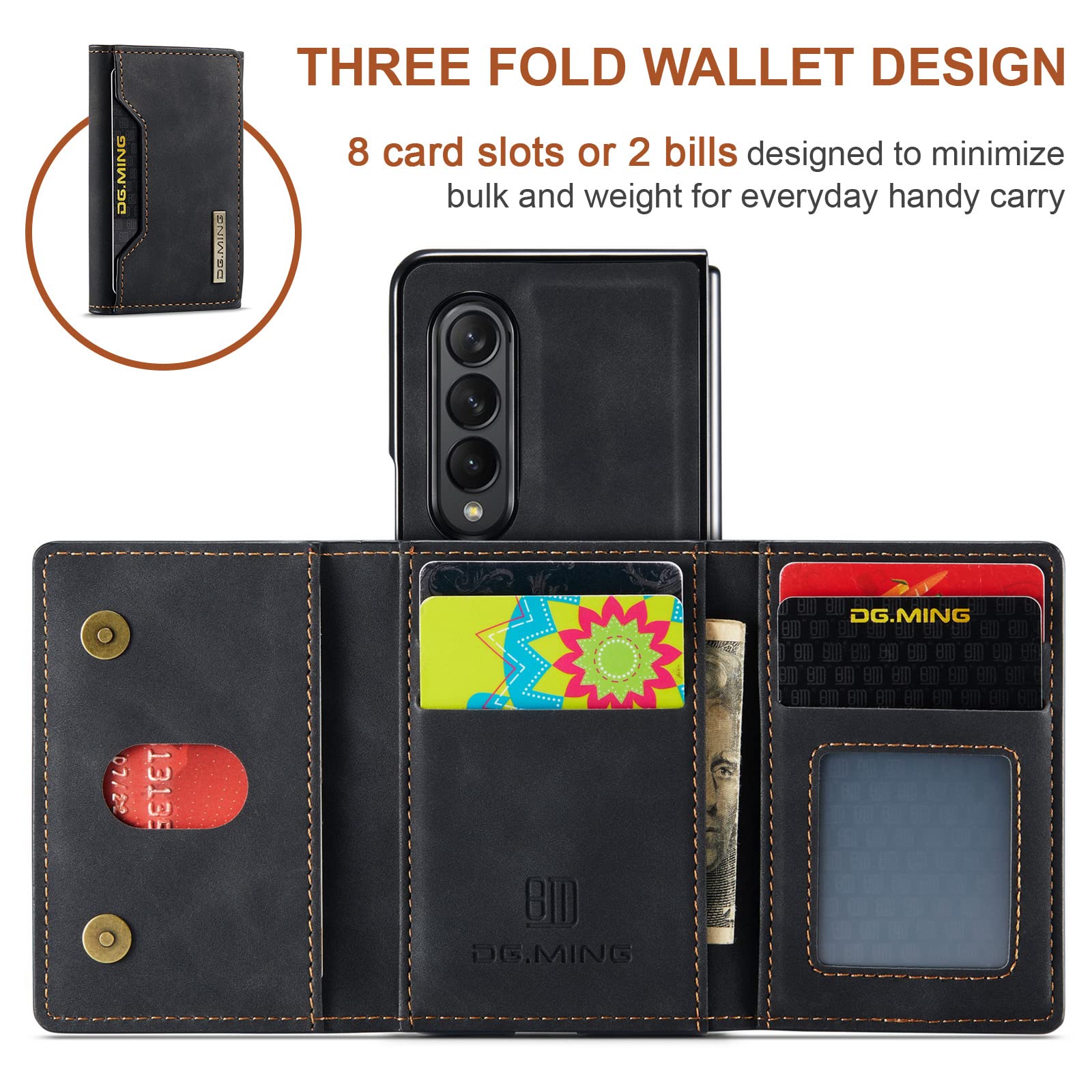 Galaxy Z Fold3 5G 256GB ケース付き Amazon.com: Cseoteo 2 in 1 Wallet Case for Samsung Galaxy Z Fold 3
